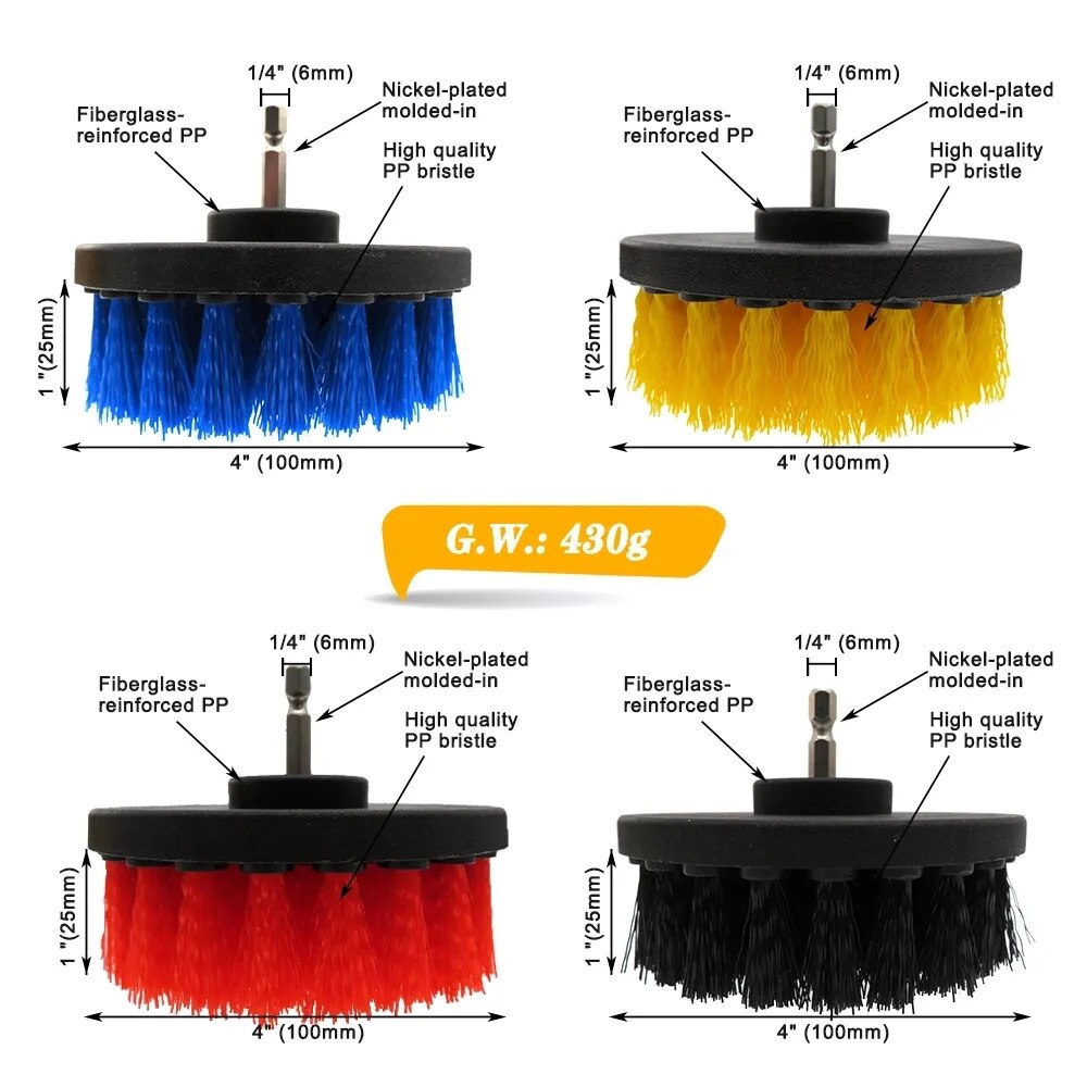 4 Inch Multipurpose Cleaning Brush Drill Attachment