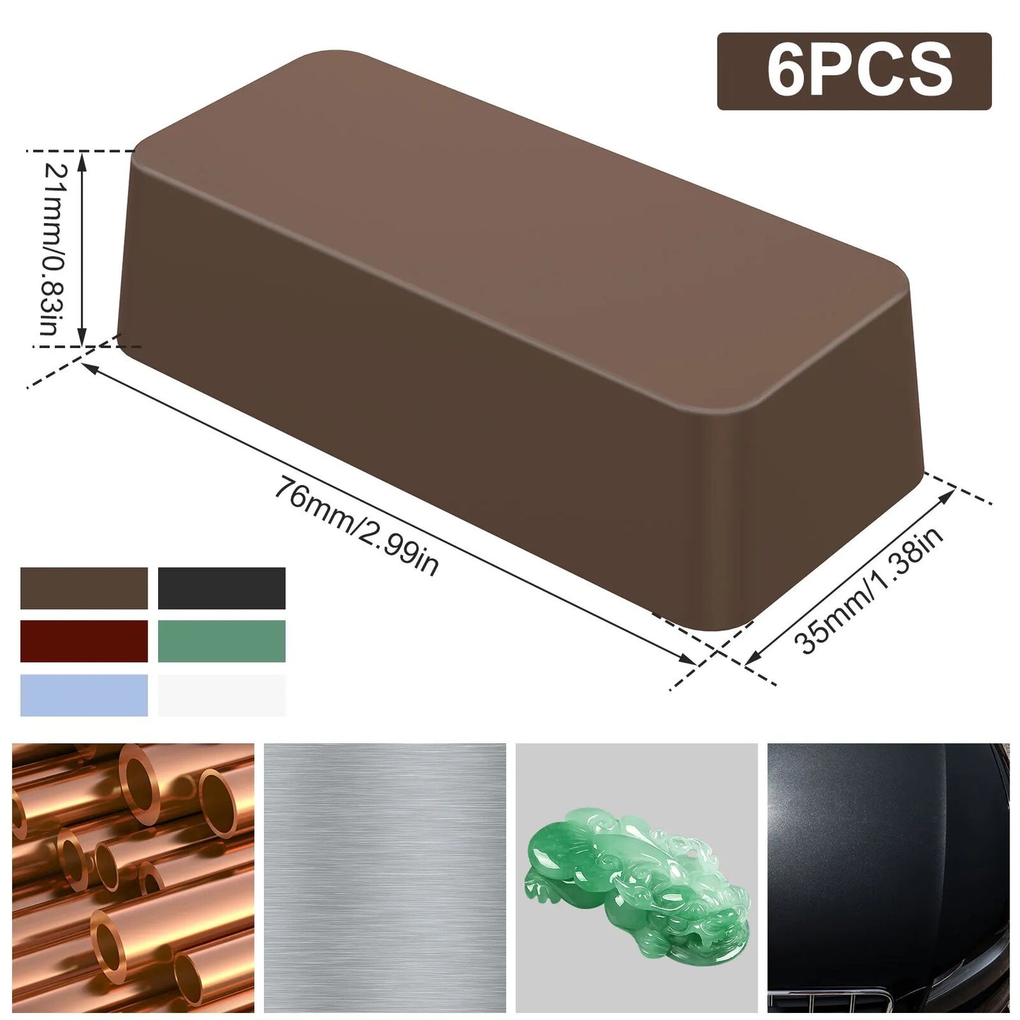 6Pcs Metal Grinding Paste Polishing Kit